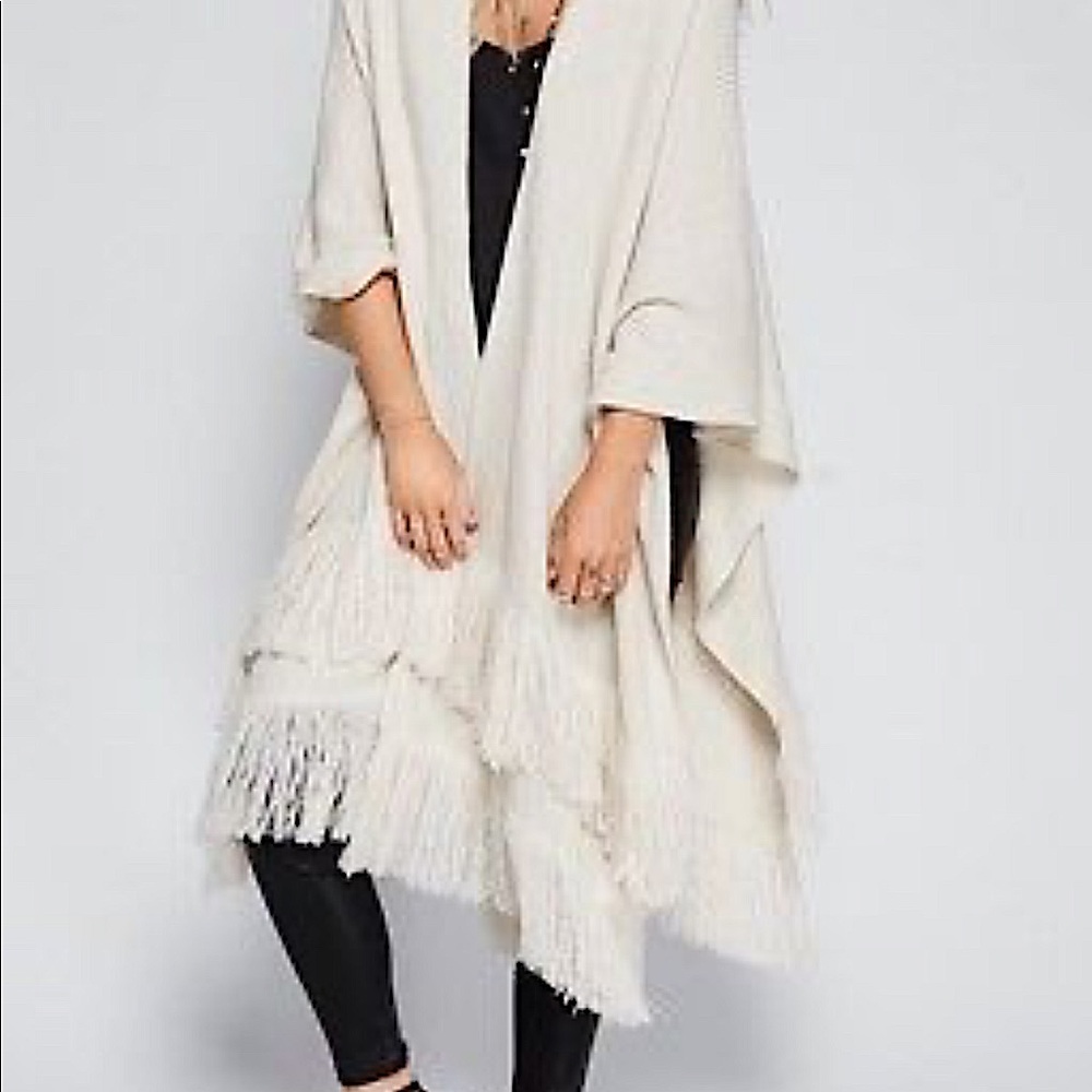 Vintage Free People Fringe Shawl - Picture 2 of 6